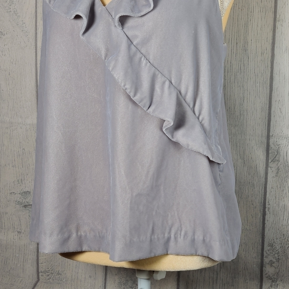J. Crew Velvet Going Out Top Metallic Silver Size 10 - Picture 3 of 8